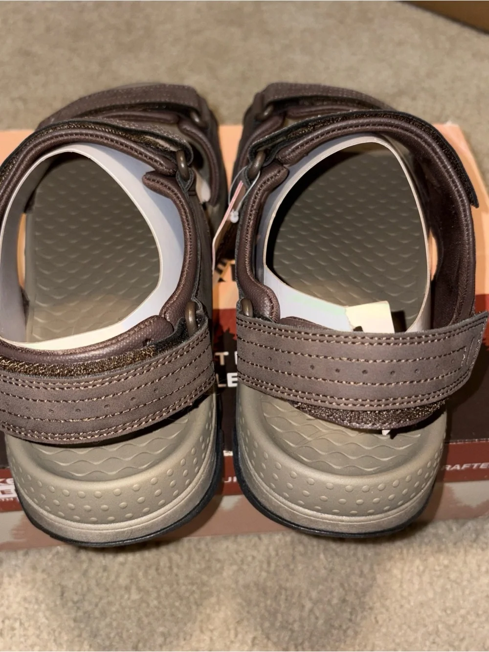 skechers xtra wide sandal for men's size 12 tresmen- GARO chocolate